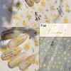 Gold Stamped Blooming Red Peony 3D Self-Adhesive Nail Art Stickers Lily Magnolia Camellia Daisy Rose Manicure Decals