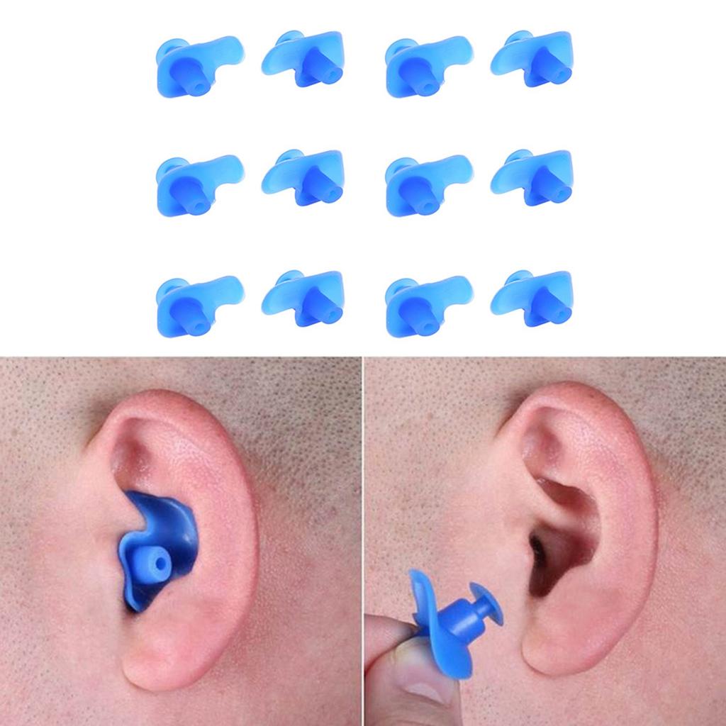 6 Pairs Silicone, Spiral Ear Plugs Professional Swimming Diving Adult Dust Proof Earplugs(Blue )