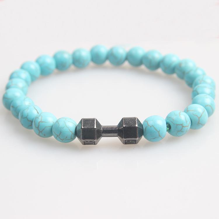 Volcanic Stone & Metal Dumbbell Prayer Beads Fashion Bracelet