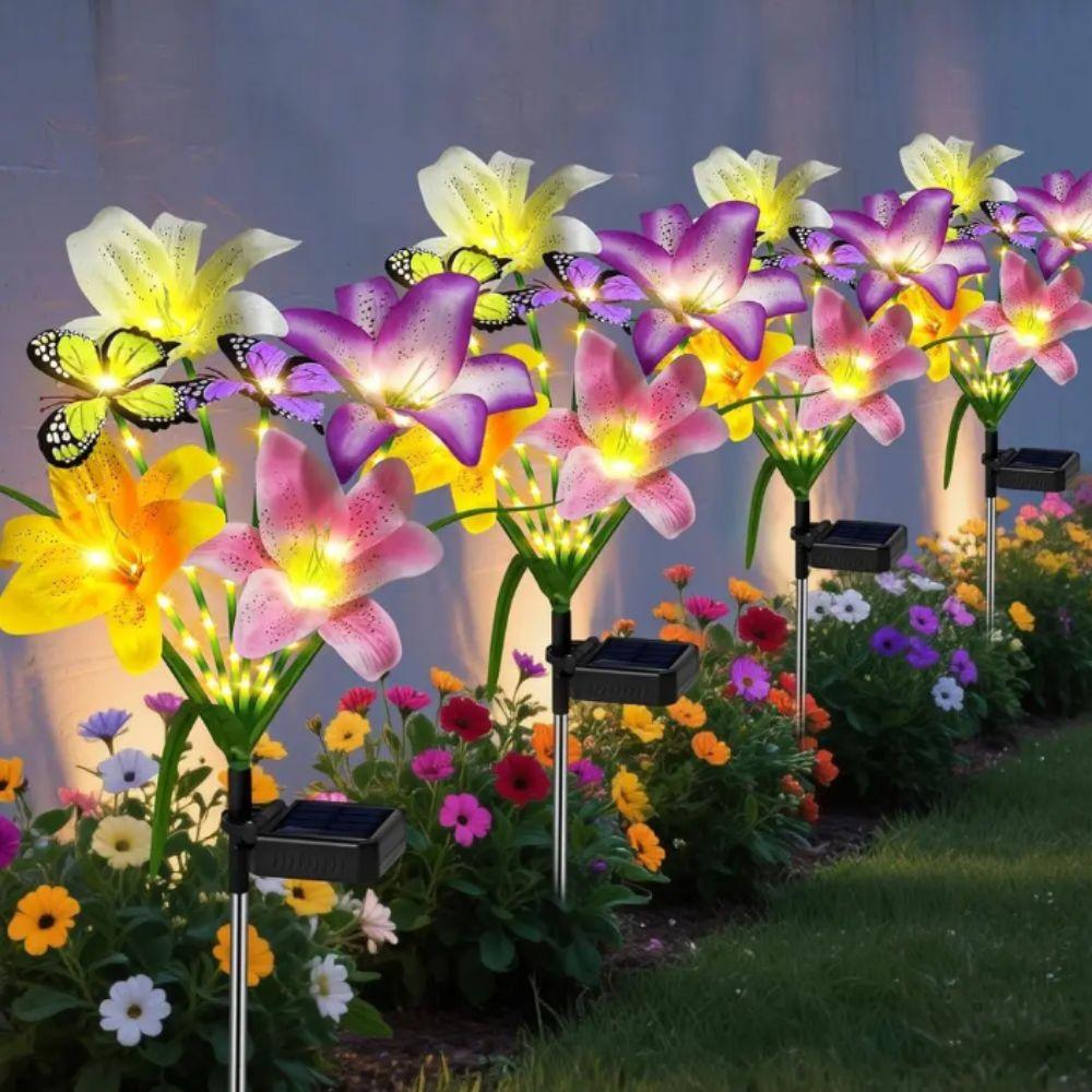 Butterfly Design Solar Garden Lights Waterproof LED Landscape Lamp Landscape Lighting