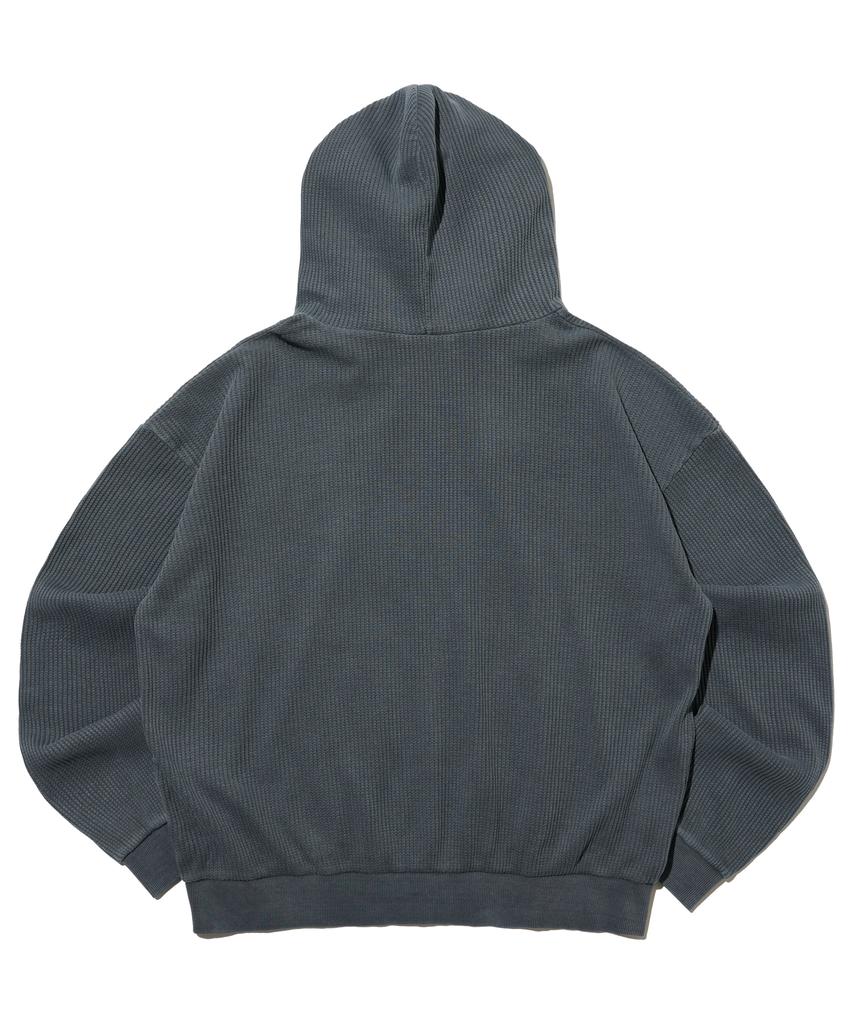 Otherfits Cozy Waffle Pig Dyed Zip-Up Hoodie (Navy)