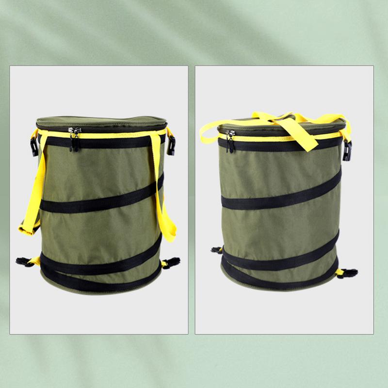 Folding Camping Bucket Outdoor Bucket Folding Storage Trash Bin Water Container Organizer With Lid & Handle For Camping Fishing