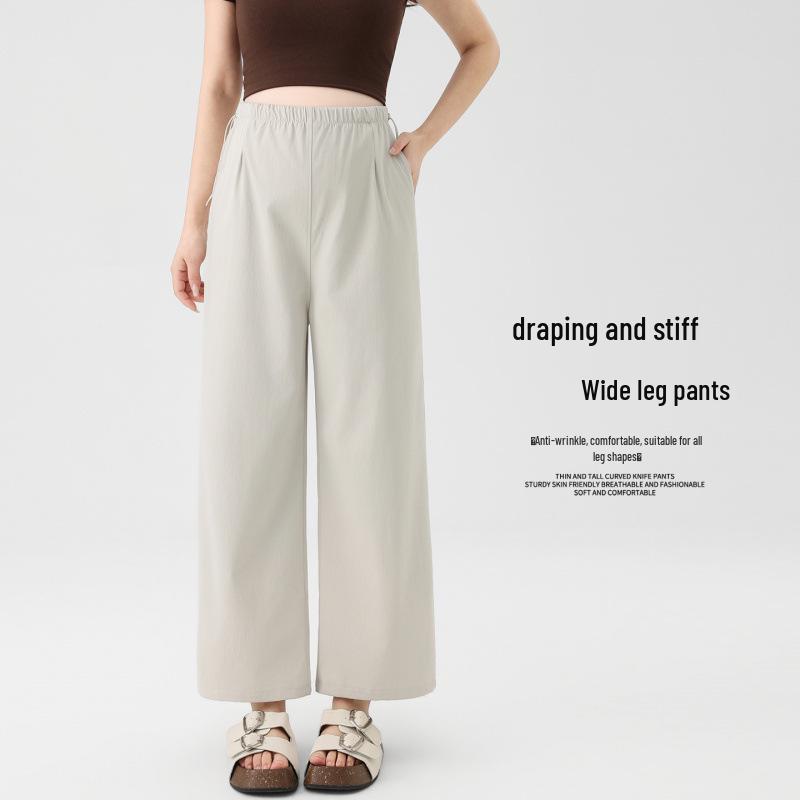 2026 New Wide-Leg Maternity Cropped Pants - Lightweight, Non-Constricting Waist for Spring & Summer