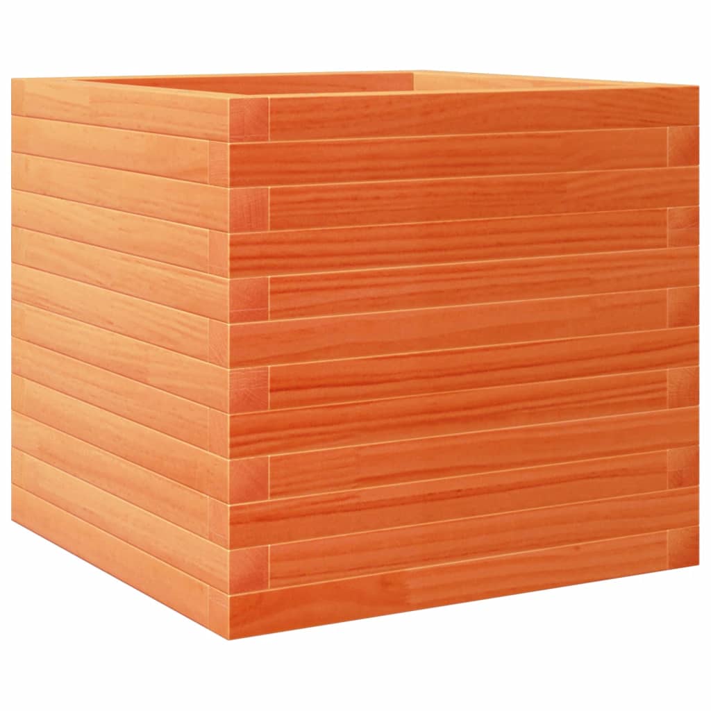 Plant Pot Wax Brown 50 x 50 x 45.5 cm Solid Pine Wood