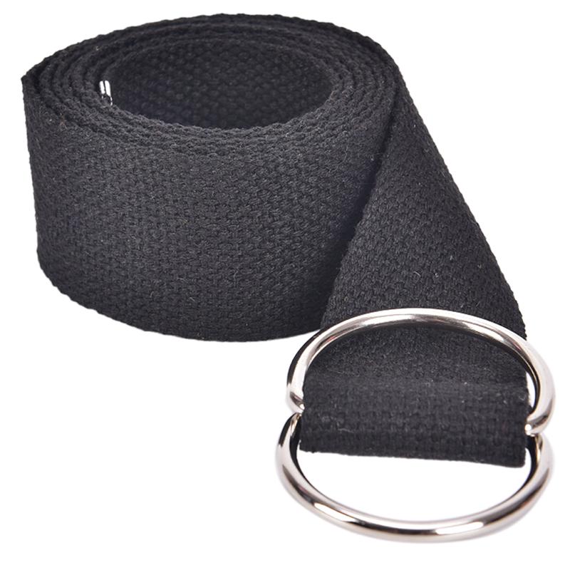 Universal Casual Double D-Ring Nylon Canvas Stripe Buckle Outdoor Belt
