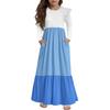 Girls' Tiered Ruffle Dress - Long Sleeve Printed Maxi With Pockets