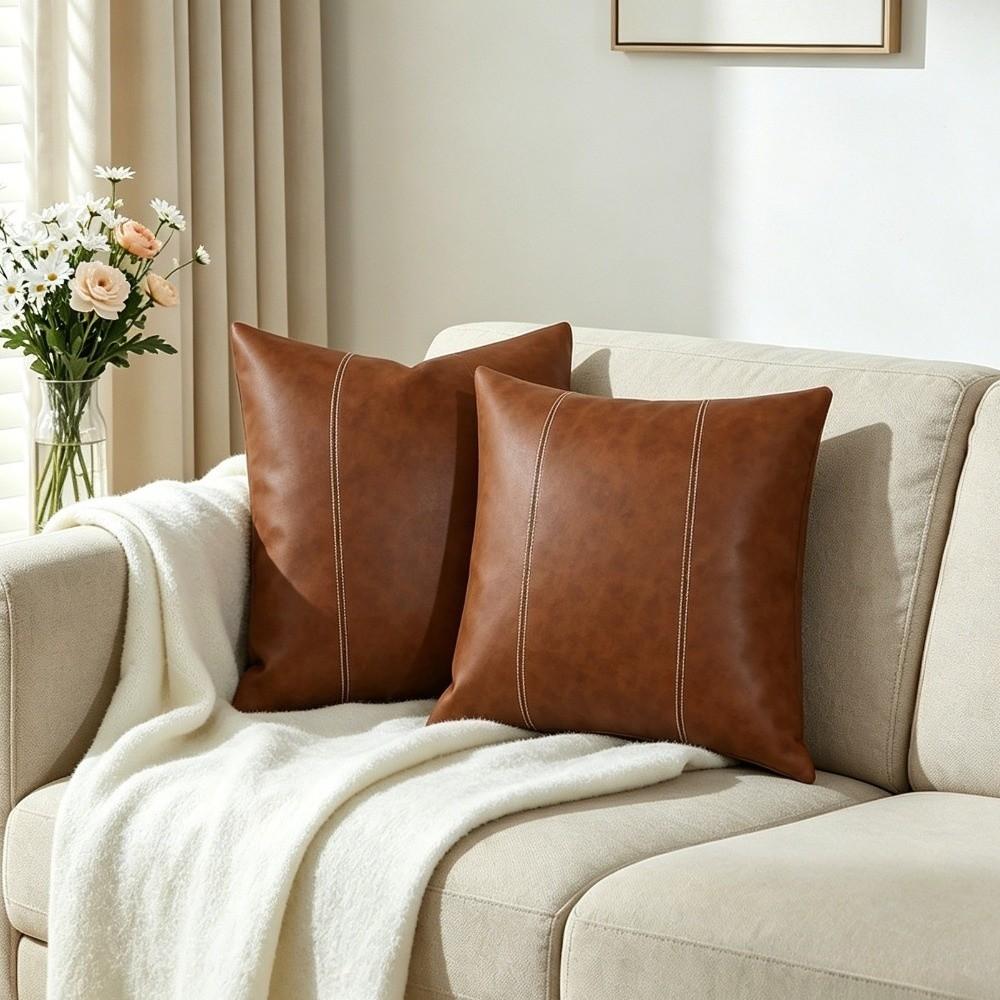 Reißverschluss PU-Leder Kissenbezüge Wasserdichte Kissenhülle Kissenbezug Sofa