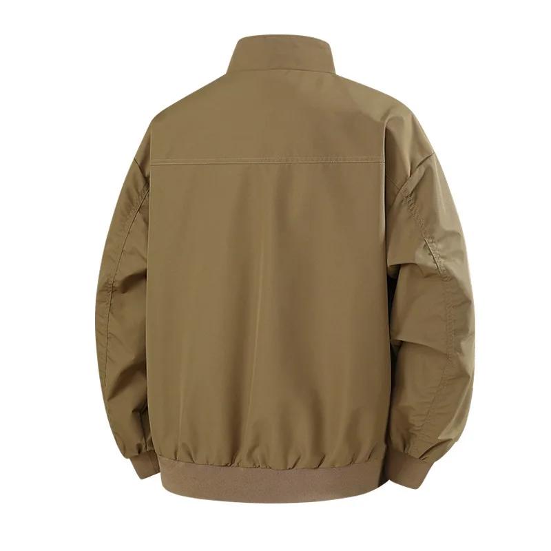 Men's Spring Autumn Vintage Jackets Stand Collar Loose Windproof Outerwear Coats Men Moto Biker Jacket