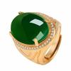 Bagues en Argent Bague avec Pierre Verte pour Femmes Hommes Bijoux Fins Chrysoprase Verte Bague de Luxe Féminine