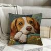 Short Plush Material Pillowcaseadorable 2D Flat-Printed Animal-Patterned Cushion Covers For Cozy Decor! Sofa Seat Mattress Cover