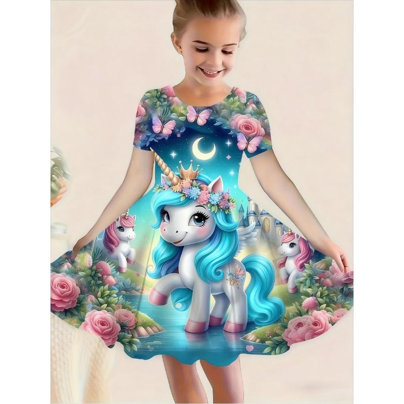 ' Magical Unicorn A-Line Dress with Flared Maxi - Spring Summer Party Wedding Dress,