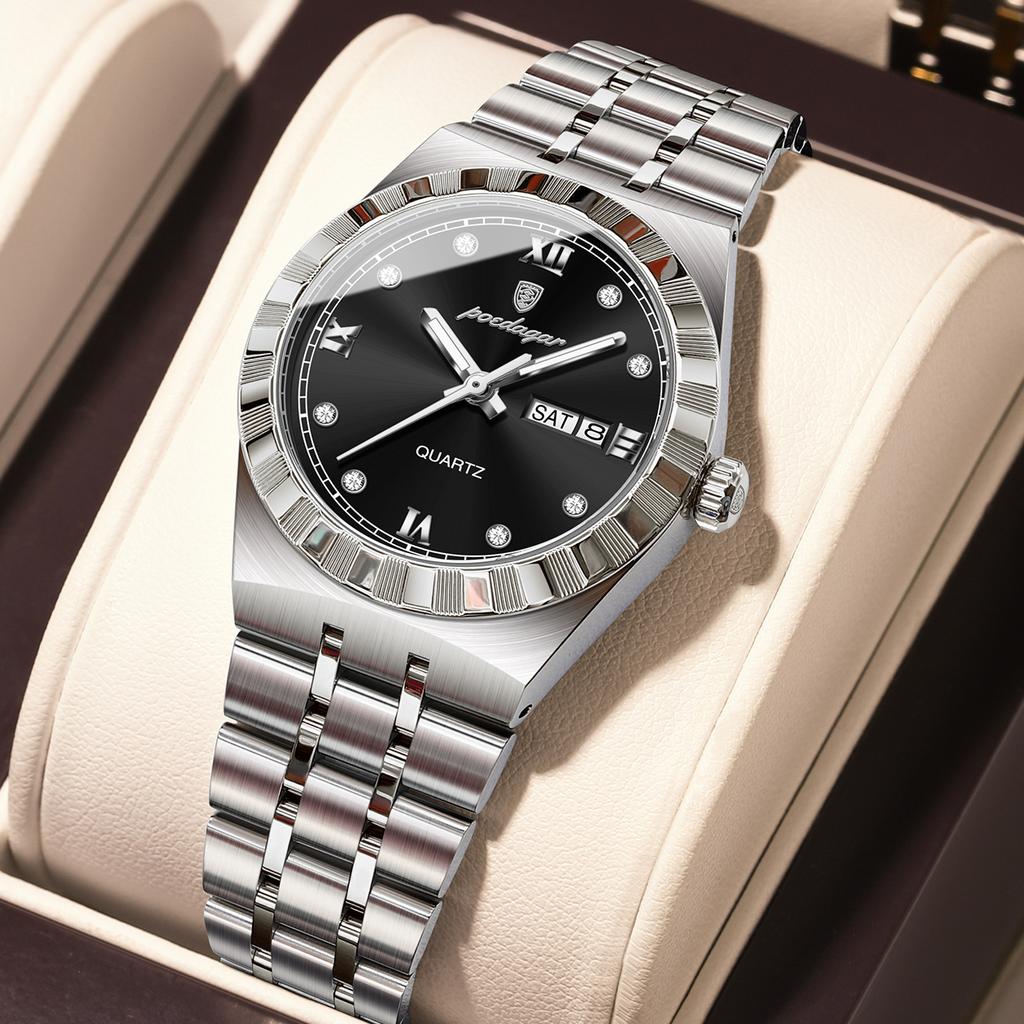 Top Brand Luxury Ultra-thin Men's Watch Diamond-encrusted Waterproof Luminous Quartz Watch