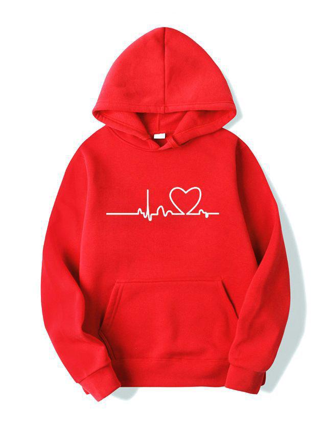 Trendy Cross-Border Couple Hoodies: Autumn/Winter Velvet Print with Kangaroo Pocket