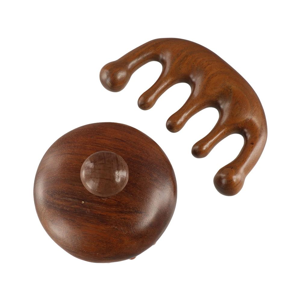 Sandalwood Meridian Massage Comb Scalp Relax Scalp Meridian Massager Sandalwood Hair Comb  Straight