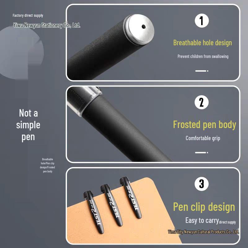 Black 0.5mm Quick-Dry Gel Pen for Exams & Signatures