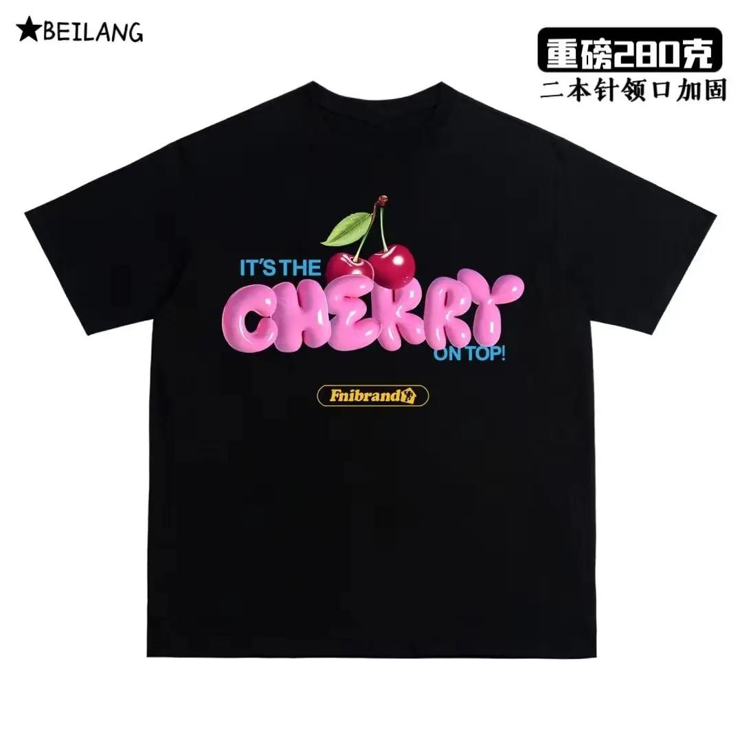 

Heavyweight American retro pure cotton short-sleeved loose round neck trendy tops and T-shirts for men and women t shirts y2k 4XL