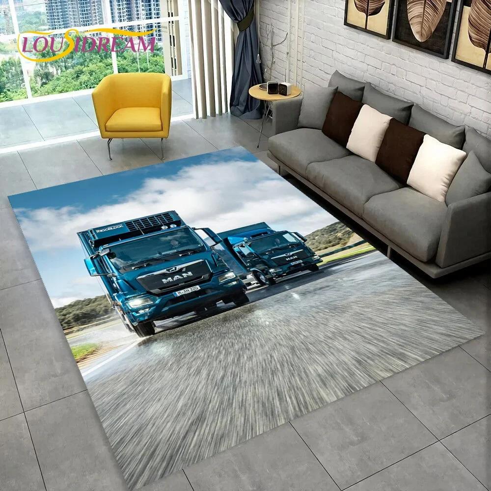 Latest MAN Truck Lorry 3D Printing Carpet Rug for Bedroom Living Room Home Sofa Decoration,Children Game Large Decor Floor Mat