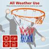 45.72cm Basketball Rim Replacement, Wall Door Mounted, Heavy Duty Flex Rim Goal with Net, Fits In-Ground & Wall-Mounted Hoops, Indoor/Outdoor (Orange)