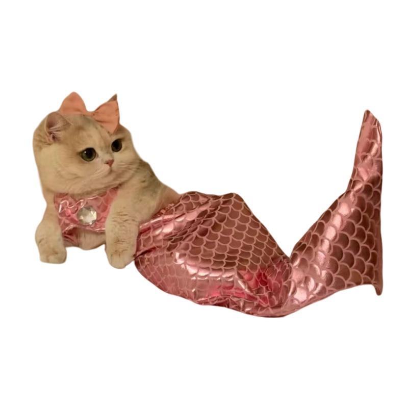 Cane Gatto Animale Aspetto Sirena Divertente Costume da Bagno Indossare Bikini Costume Accessori Coda di Sirena Vestiti