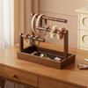 Stirnbandhalter mit Ablage Walnussfarbener Haarband-Organizer Filzbasis