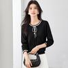 Women's French Elegance Silk Blend Lace Knit Pullover