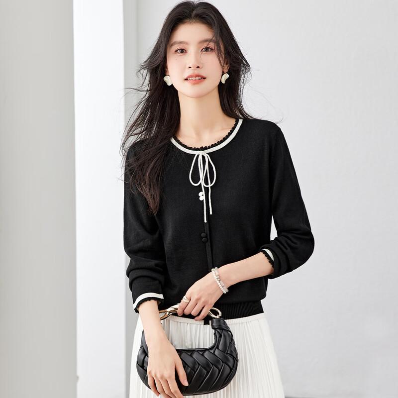 Women's French Elegance Silk Blend Lace Knit Pullover