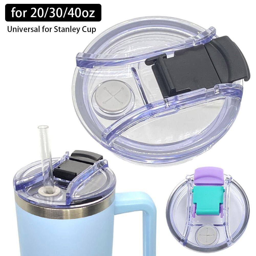 1Pcs New for Cup with Handle Bottle Cover 20/30/40oz Themos Tumbler Cup Cap Splash Spill Proof Multicolor Plastic Lids Cup Holders 5