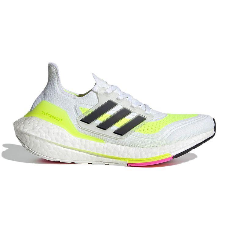 Adidas UltraBoost 21 J White Solar Yellow Kids Sneakers Cloud-White Core-Black FZ2929