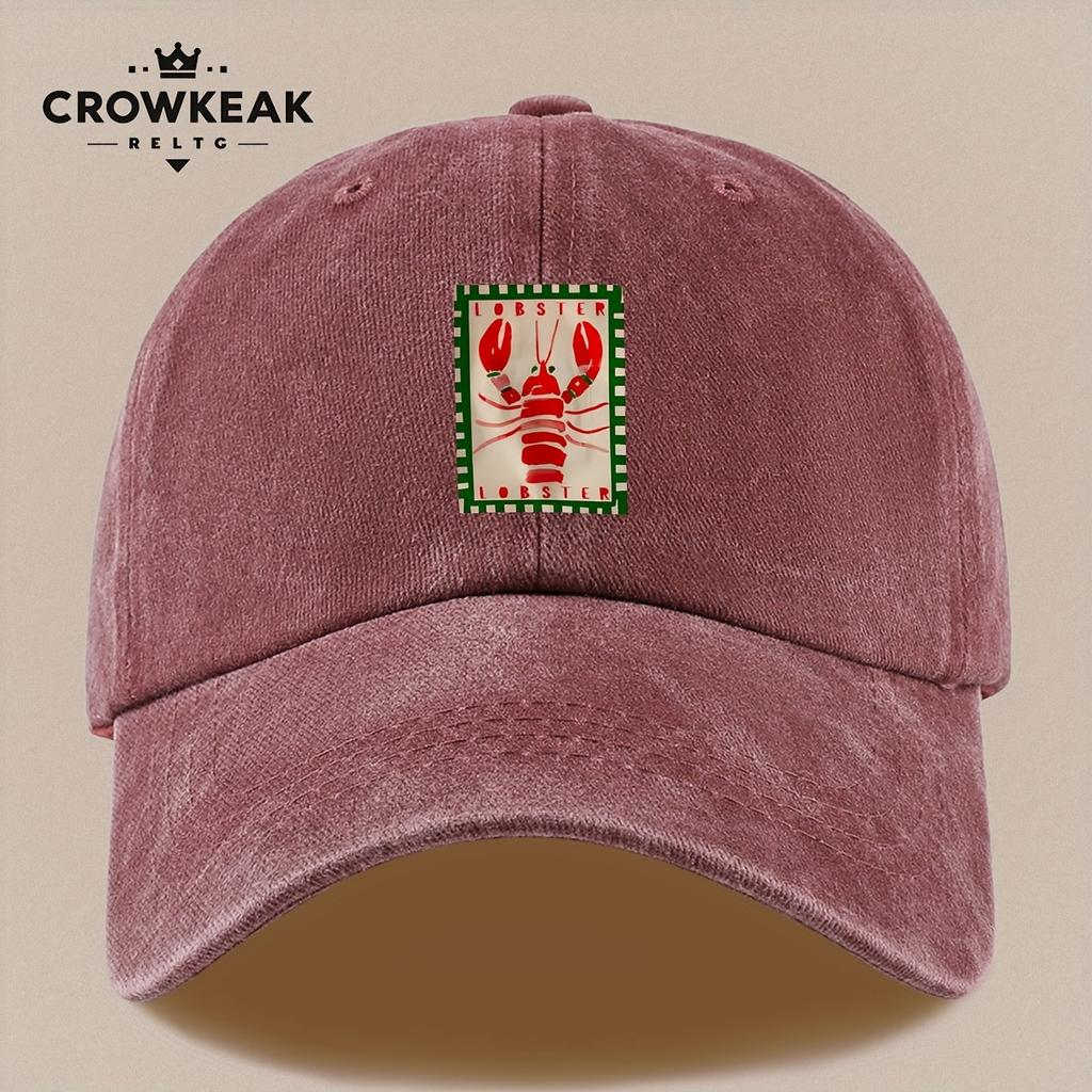 PC Hummer-Print Baseballkappe Roter Hummer Grünes Akzentdesign Leichter atmungsaktiver Hut für Männer Frauen Verstellbarer Snapback