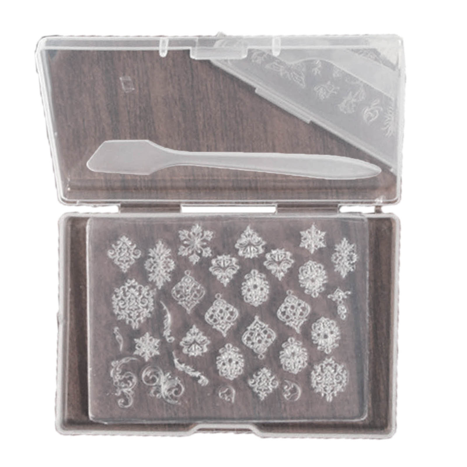 

Ультратонкая силиконовая форма для дизайна ногтей, прозрачная пластина для штамповки, трафареты для ногтей, инструменты для маникюра своими руками 11