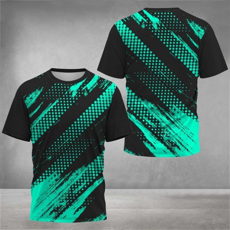 2026 Men's T-Shirts Crew Neck Short Sleeve Colourful Print Tennis Running T-Shirt Casual Comforts Outdoor Sportswear Tops