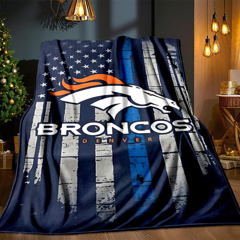 Denver Broncos Blanket Outdoor Flannel Blanket for Camping, Hiking, Garden Parties, Picnic Essentials,gift for family and friends