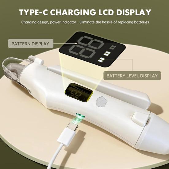 Tagliaunghie per Gatti e Cani 2-in-1 con Luce LED Ricaricabile USB per Cani Piccoli Medi Grandi Zampe Gatto Artigli Trimmer Elettrico per Unghie Animali Domestici Articoli per la Cura