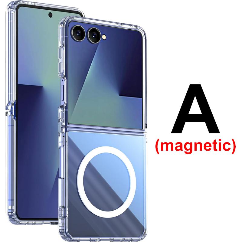 

For Samsung Galaxy Z Flip 7 for Magsafe Case Clear Magnetic Phone Cover Support Wireless Charging Protective Cases for zflip7 for Galaxy Z Flip 7