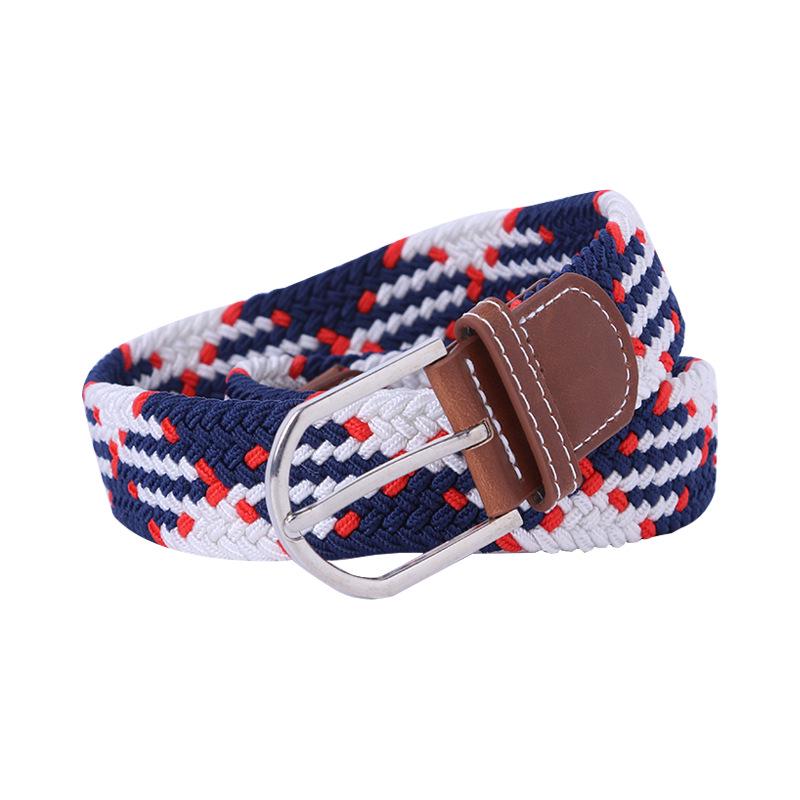 Handwoven Cross-Border Fashion Belt with Pin Buckle – Versatile Twill Men's & Women's Wide Elastic Waist Belt