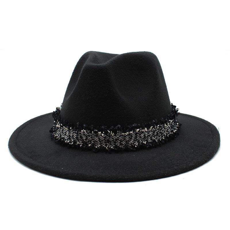 2021 Autumn Men'S And Women'S Woolen Hats, Solid Color Jazz Top Hats, Crystal Diamond Gift Hats