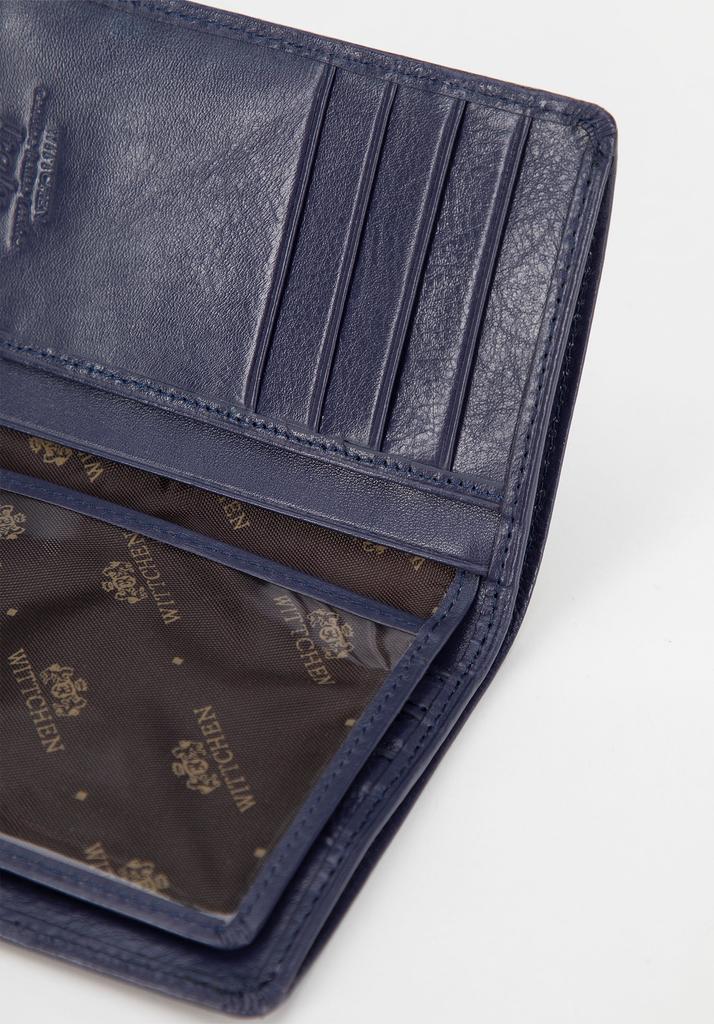 Wittchen Men's Medium Leather Wallet With Rfid, Navy Blue, Natural Leather
