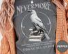 The Raven Edgar Allan Poe Tshirt White Raven Nevermore Shirt Dark Academia Gift For Gothic Poetry Lover Dark Romance Bookish Gift For Her