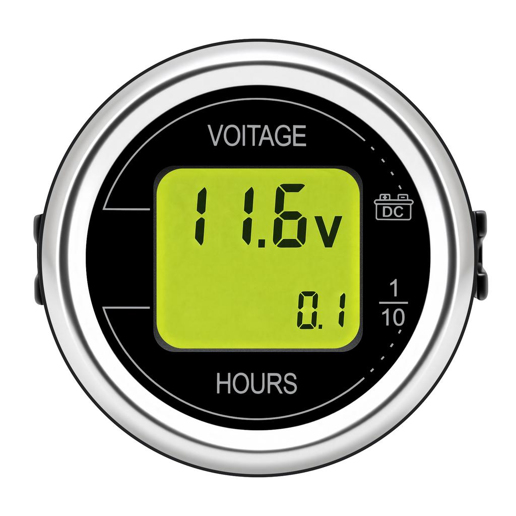 DC 12V 24V Car Voltage Gauge 52MM Hour Meter LED Digital Display 12V 24V Waterproof Voltmeter Round Voltage Meter Volt Detector