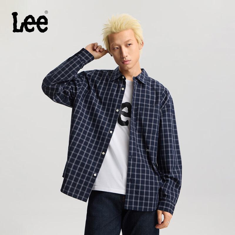 Lee Men s Plaid Long-Sleeve Collared Shirt M