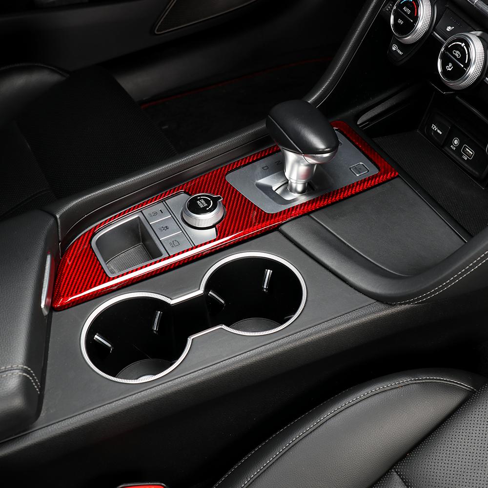Real Carbon Fiber Center Console Cover Trim Car Interior Decor Accessories For Genesis G70 -2026 LHD Car Supplies
