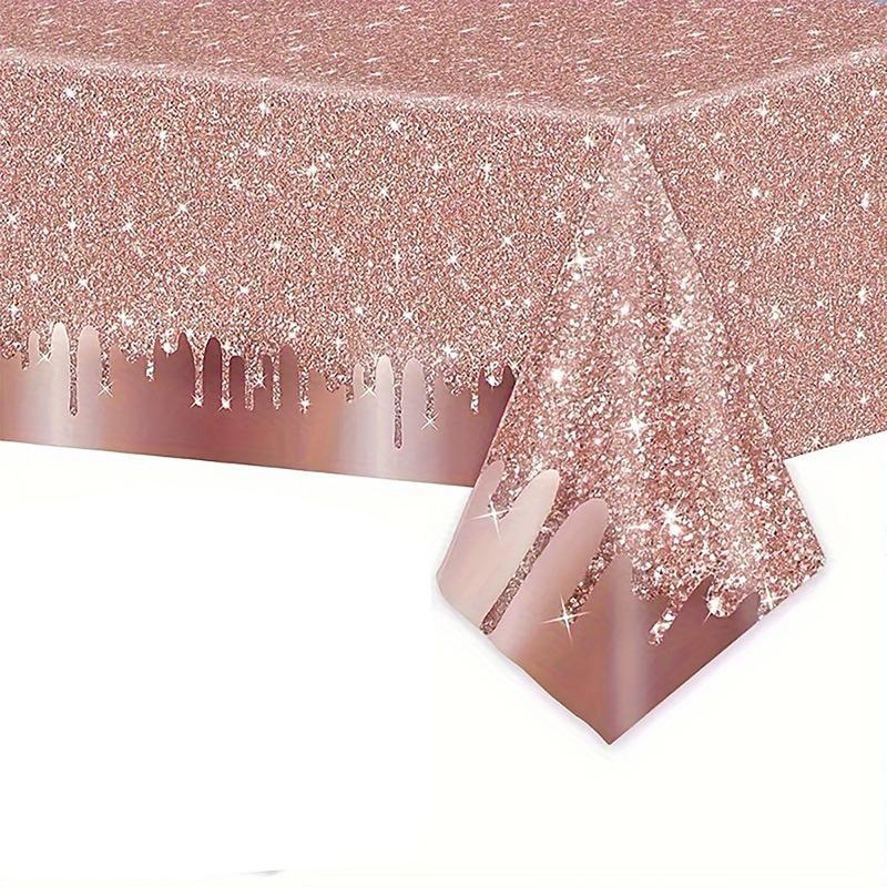 

Valentine s Day Decorative Tablecloth Disposable Tableware Tablecloth Rose Gold Sequin Tablecloth Shiny Diamond Girl Wedding 137 180CM розового золота