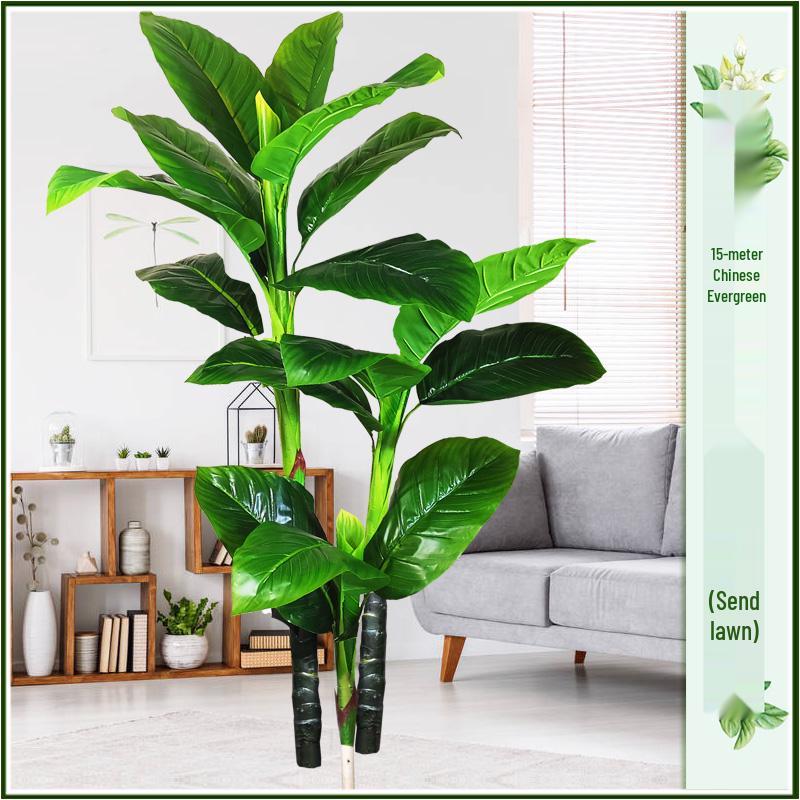 Large Indoor Evergreen Bonsai: Fake Plastic Tree Decor for Living Room.
