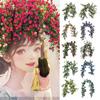 Multicolor Artificial Rose Vine Green Leaves Photo Props Rose Silulation Flower Wall Ornament DIY Plant Wall Decorative Flower