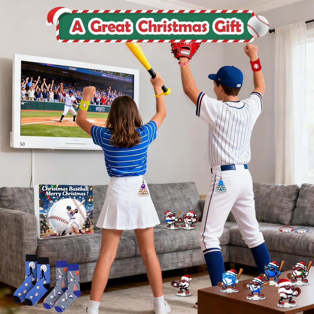 Christmas Advent Calendar Baseball Toys For Kids Surprise Gift Boxes  Baseball Accessories Christmas Decorations Baseball Coun