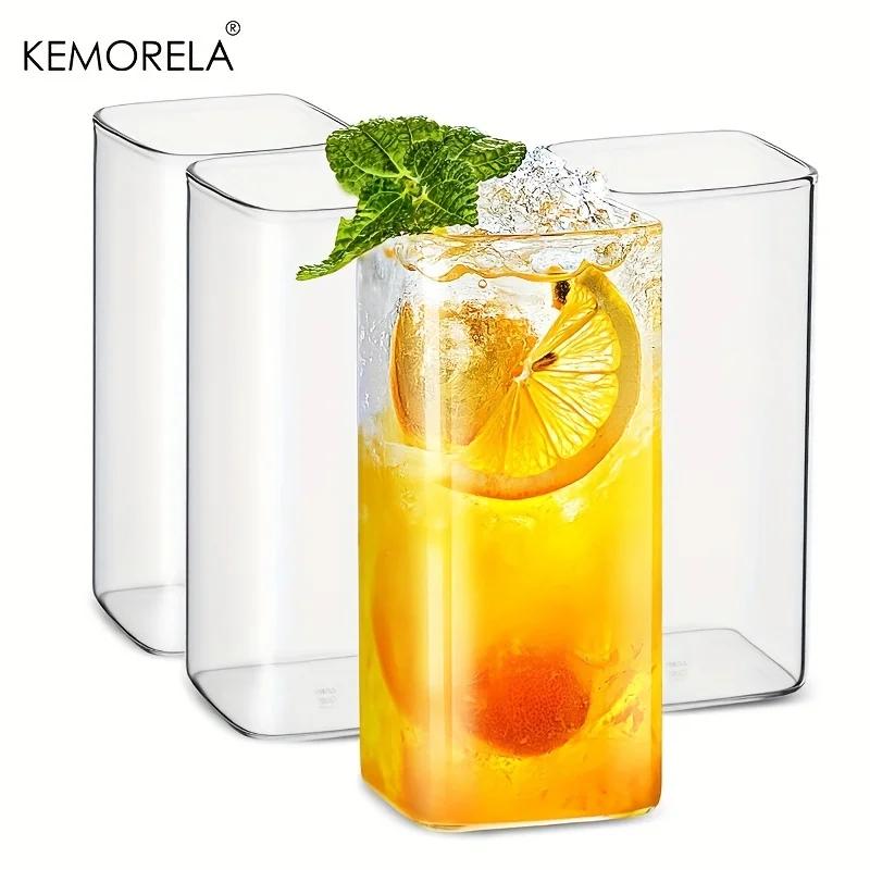 4pcs Drinking Glasses Cups 15oz/19oz Thin Highball Glasses Clear Tall Glass Cups For Water Juice Beer Drinks And Cocktail