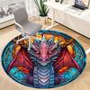 1pc Dragon StainedGlass Office Round Area Rug, Under Office Chairs Bedroom Living Room Home Decor, Room Deco, Available in Various Sizes