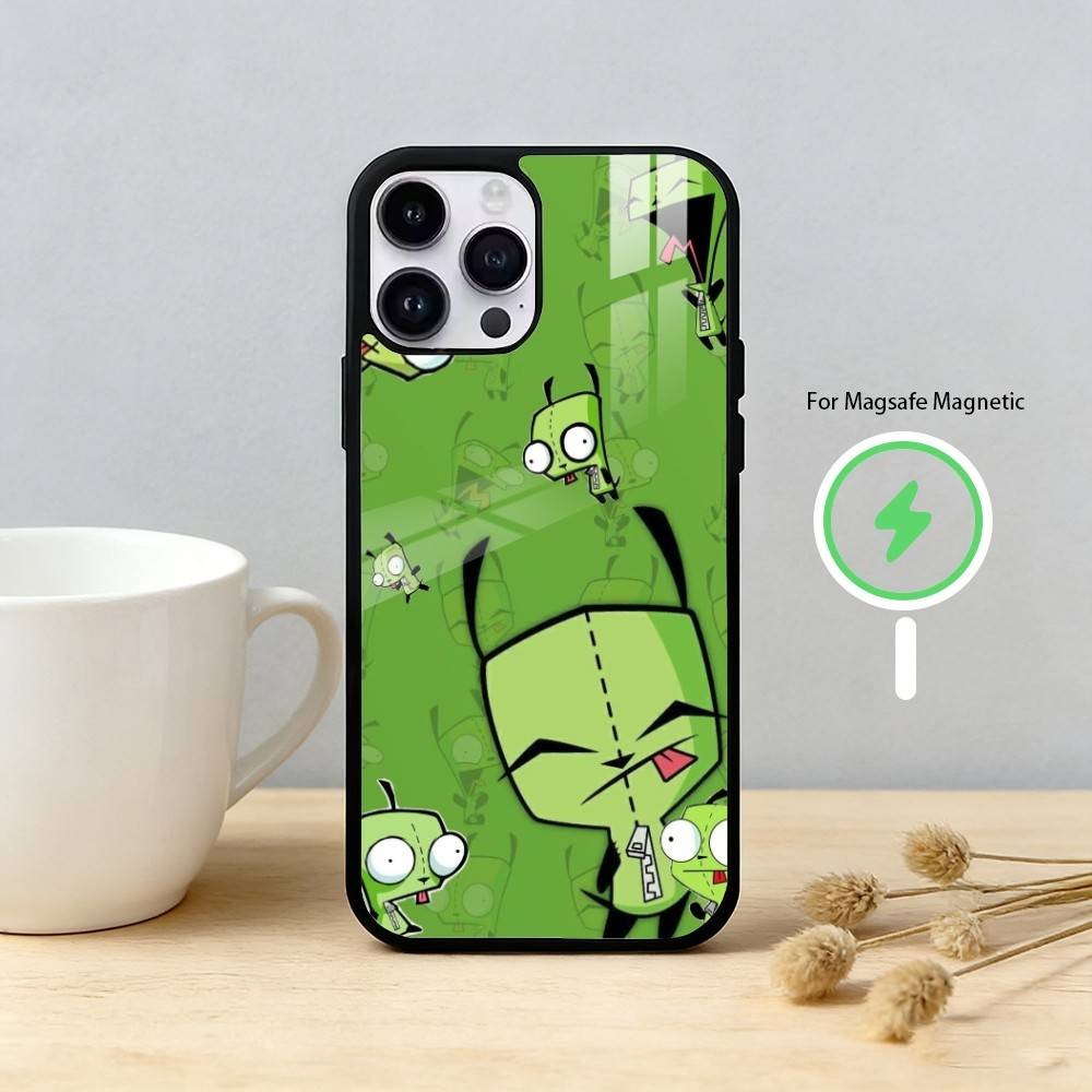 Cartoon I-Invader Zim Gir Phone Case For iPhone 17/16/15/14/13/12/Plus/Pro/Max for Magnetic Wireless Charging