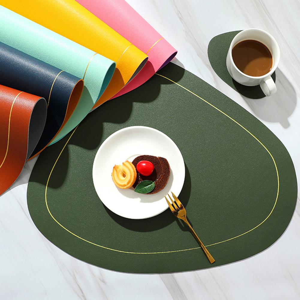 Anti-Slip Place Mat Heat Resistant Insulation Coffee Mats Waterproof Nordic Style Non-Slip for Indoor Outdoor Dinner Table Decor rosso