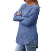 Women's New Loose Round Neck High-low Curved Hem Top for Women, T-shirt